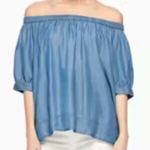 Kate Spade Broome Street Chambray denim Off The Shoulder Top, like new, XL!